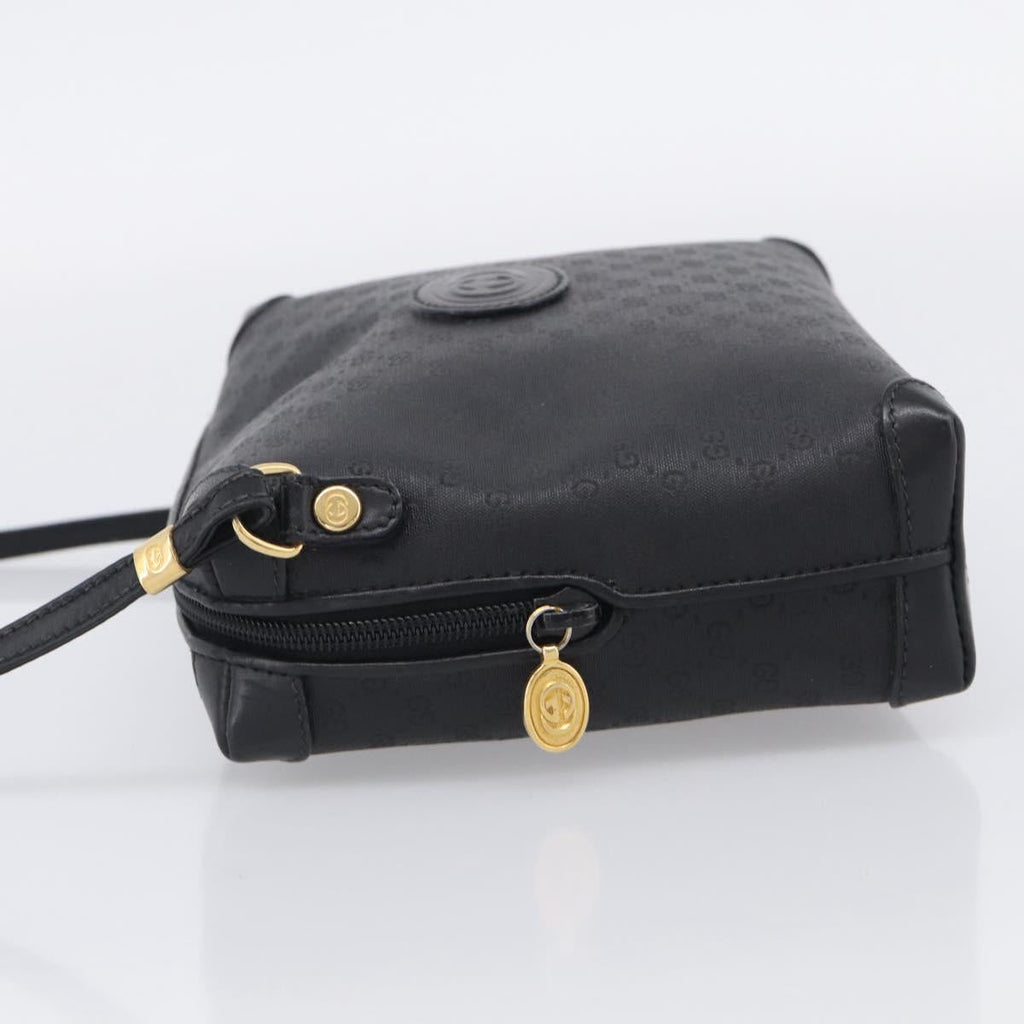 GUCCI Micro GG Shoulder Bag PVC Black Gold Tone 007 115 0093 Auth ep16791