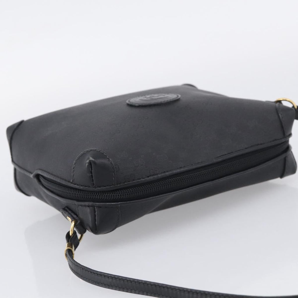 GUCCI Micro GG Shoulder Bag PVC Black Gold Tone 007 115 0093 Auth ep16791