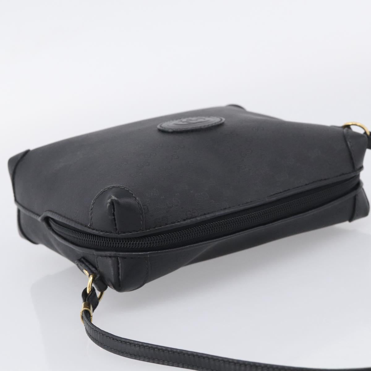 GUCCI Micro GG Shoulder Bag PVC Black Gold Tone 007 115 0093 Auth ep16791