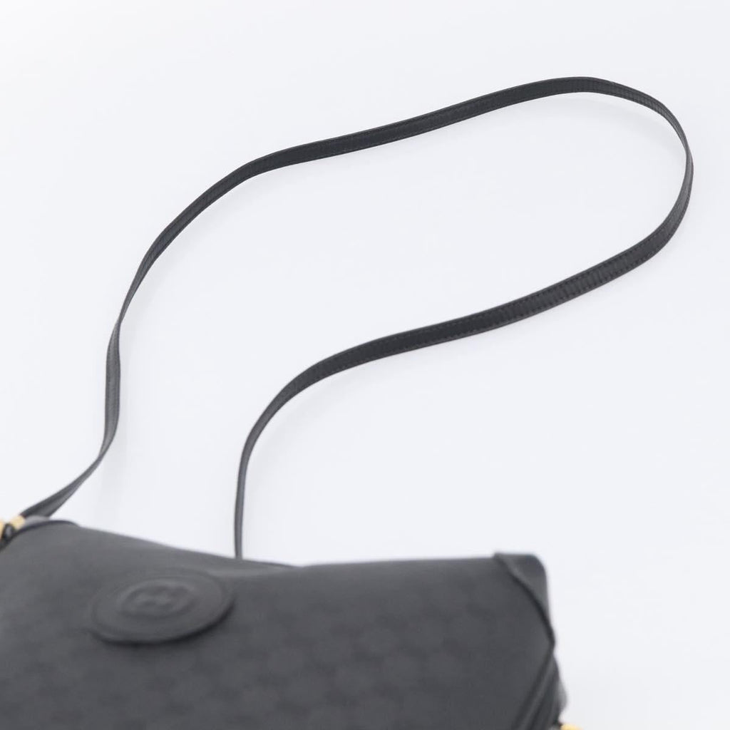 GUCCI Micro GG Shoulder Bag PVC Black Gold Tone 007 115 0093 Auth ep16791