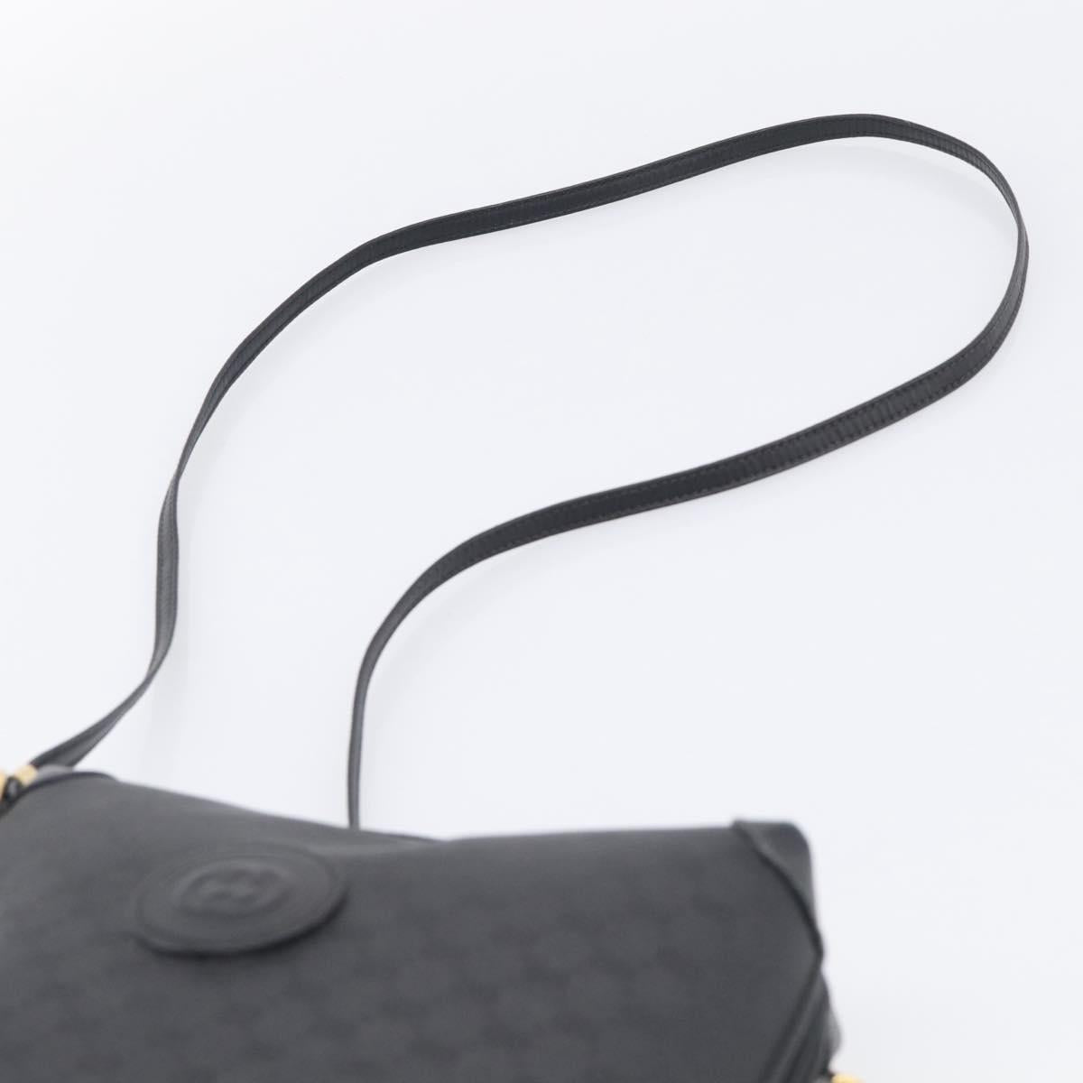 GUCCI Micro GG Shoulder Bag PVC Black Gold Tone 007 115 0093 Auth ep16791