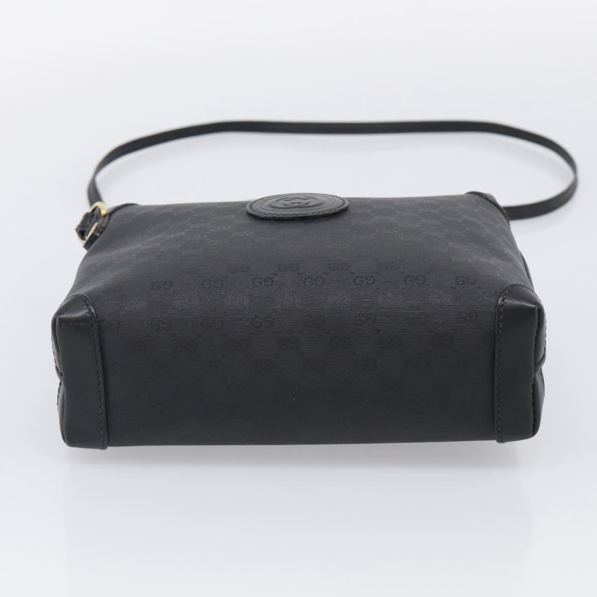 GUCCI Micro GG Shoulder Bag PVC Black Gold Tone 007 115 0093 Auth ep16791
