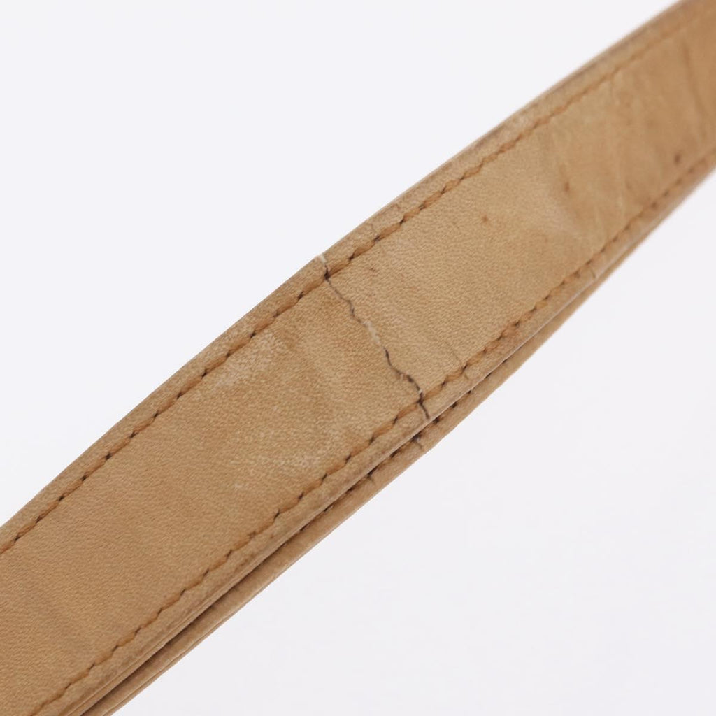 GUCCI Shoulder Bag Leather Beige Gold Auth ep16920