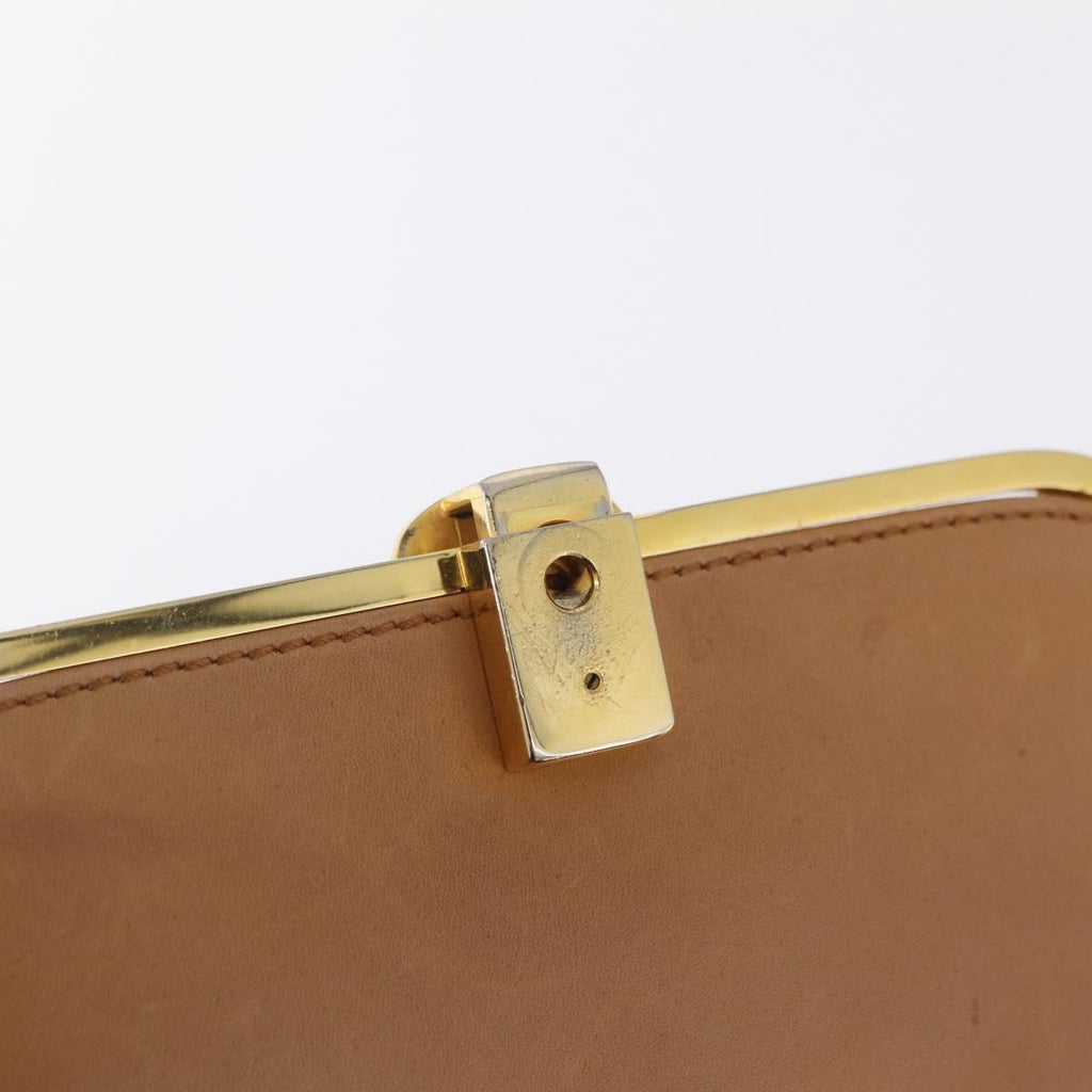 GUCCI Shoulder Bag Leather Beige Gold Auth ep16920
