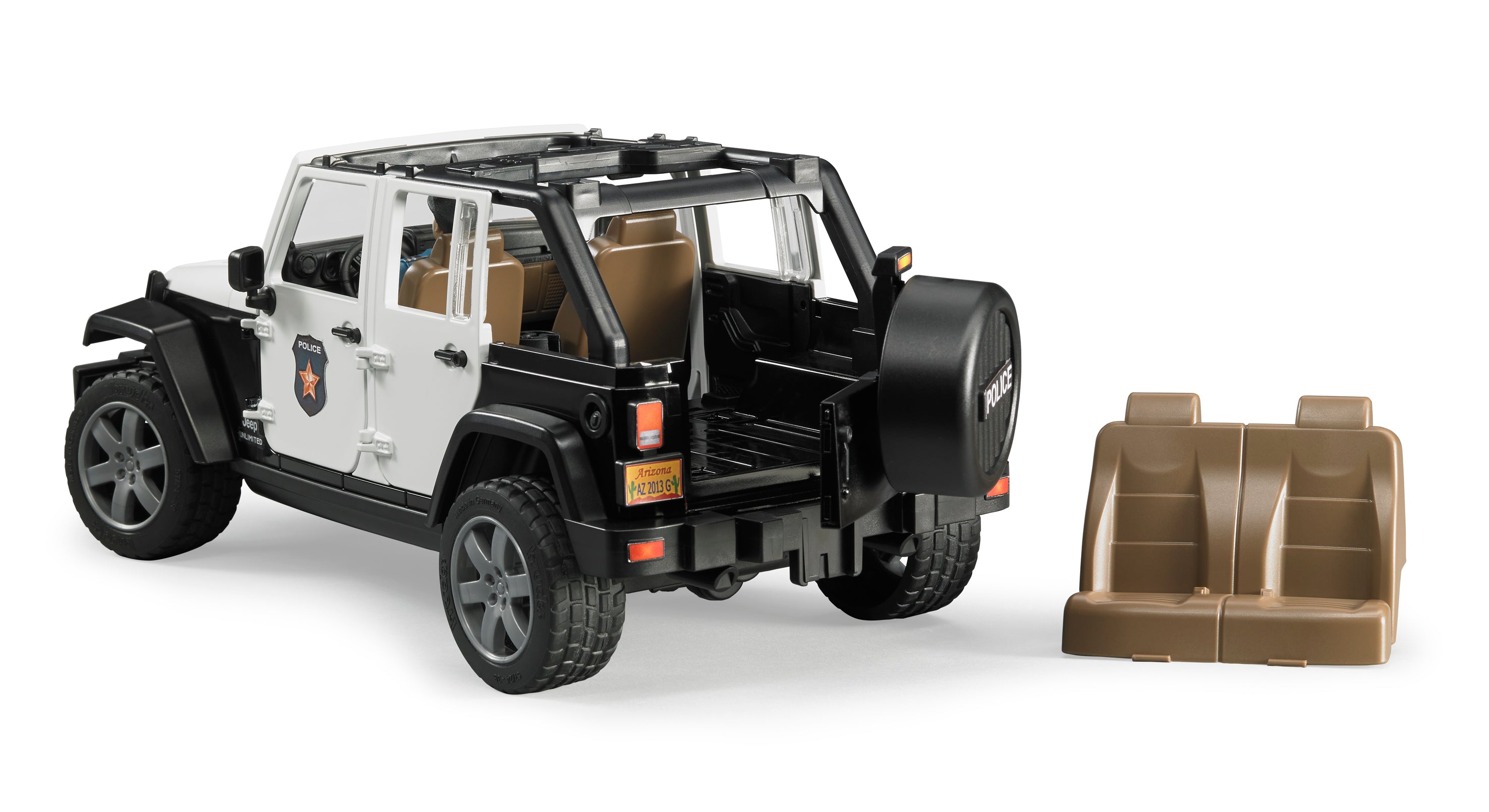 Bruder 02526 Jeep Wrangler Unlimited Rubicon Police Vehicle with Police Office and Equipment 20.12.8
