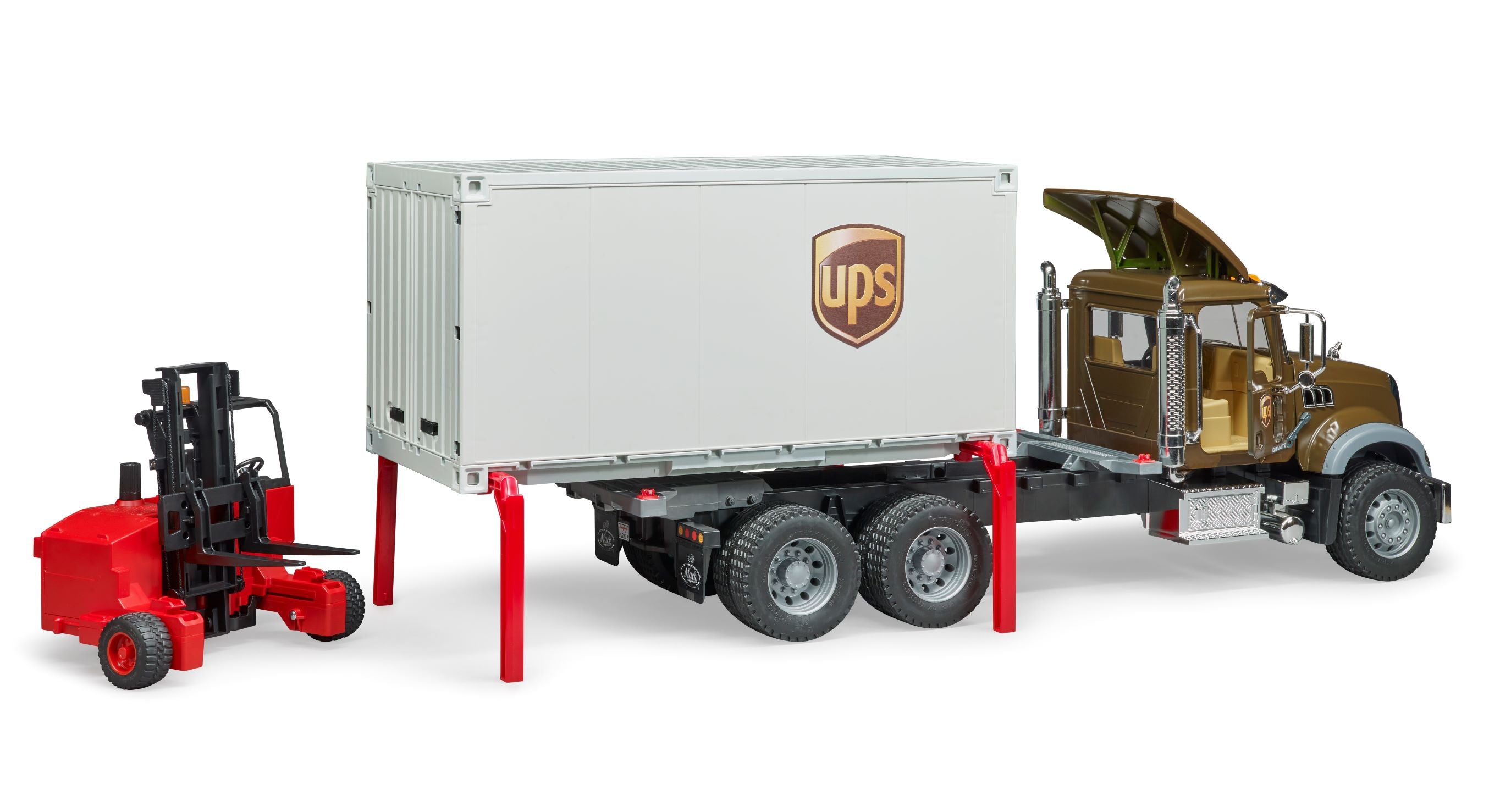 Bruder 02828 Mack Granite UPS Logistics Truck with Truck-Mounted Forklift 28.12.10