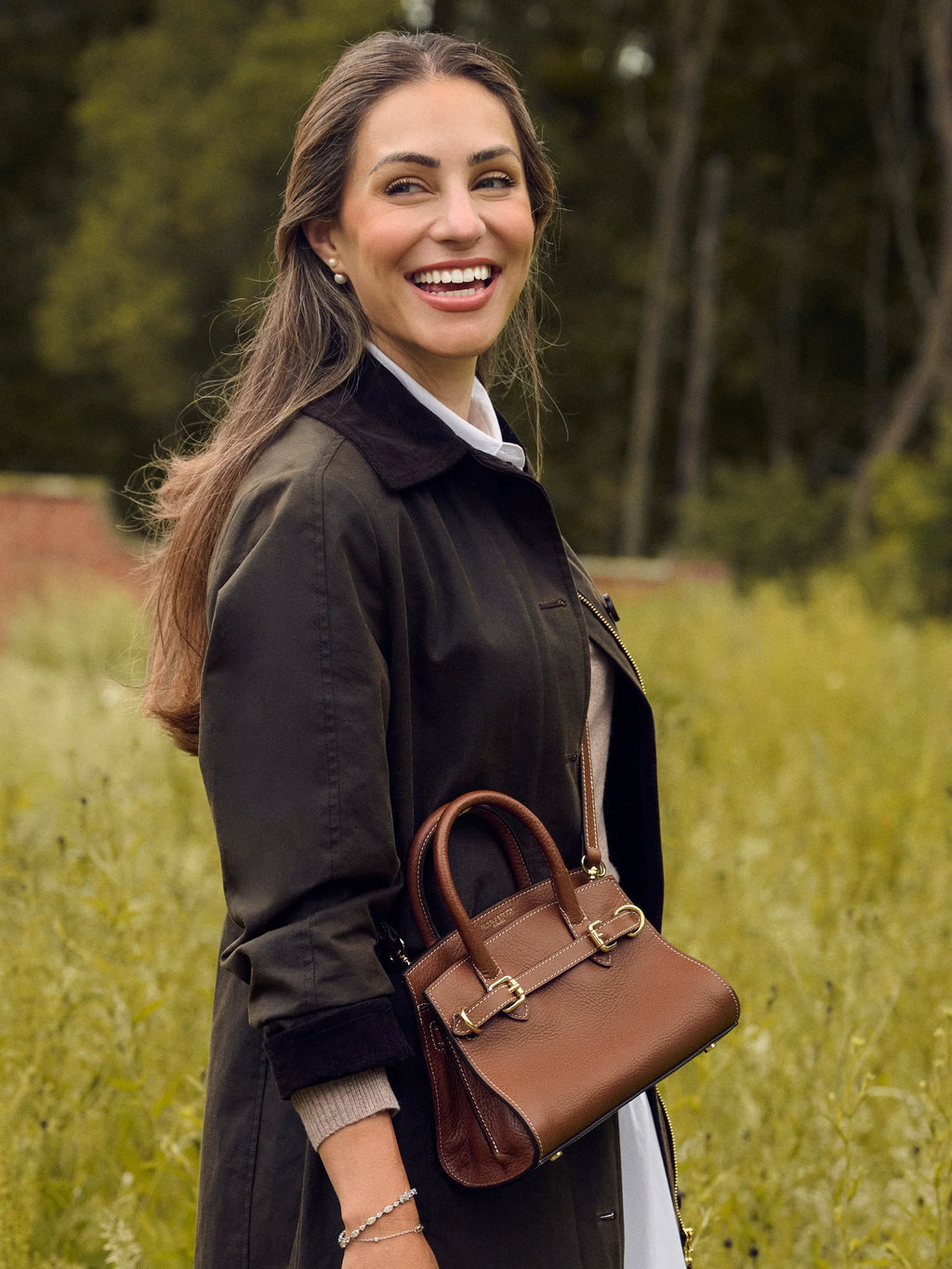 Town & Country - Micro Top Handle Bag - Tan Pebbled Leather