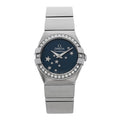 Stainless Steel Diamond Bezel 24mm Constellation Quartz Watch Blue 123.15.24.60.03.001