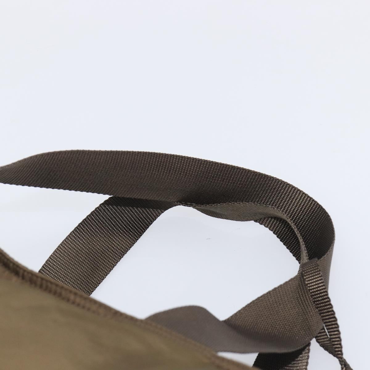 PRADA Boston Bag Nylon Green Silver Auth fm5474