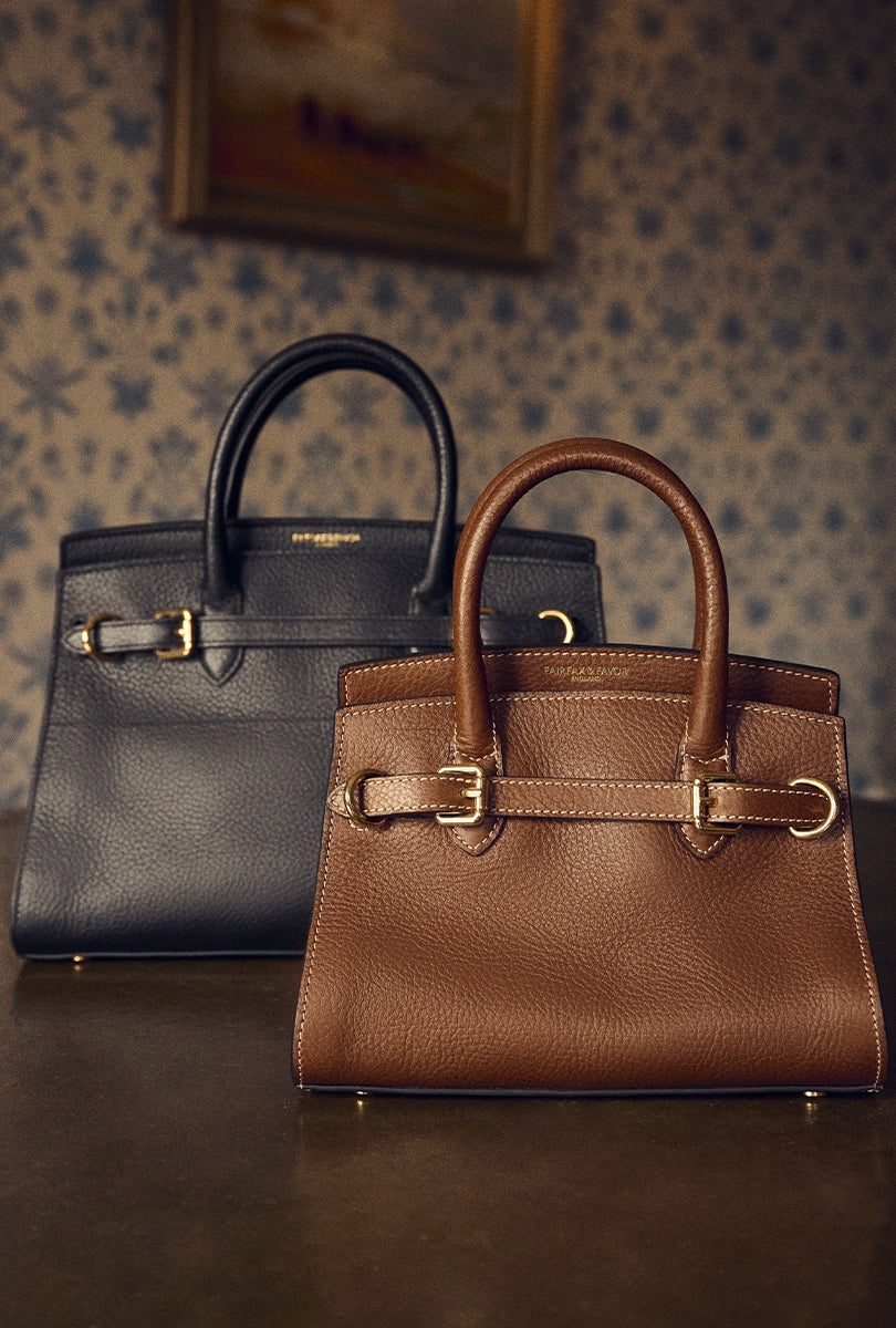 Town & Country - Micro Top Handle Bag - Tan Pebbled Leather