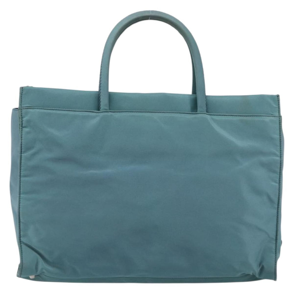 PRADA Hand Bag Nylon Green Silver Auth hk4017