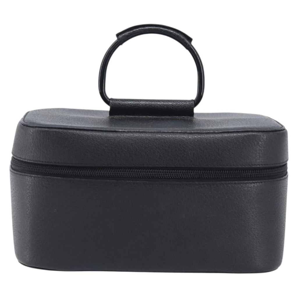 GUCCI Vanity Pouch Leather Black Silver 039 1705 0710 Auth hk4201