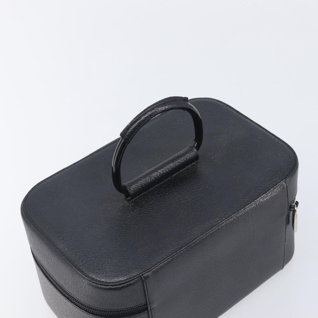 GUCCI Vanity Pouch Leather Black Silver 039 1705 0710 Auth hk4201
