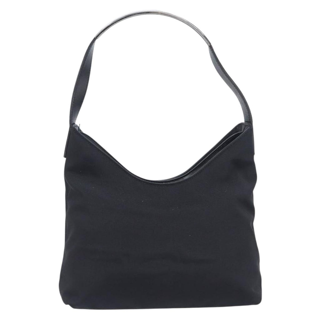 GUCCI Hand Bag Nylon Outlet Black Silver Auth hk4214