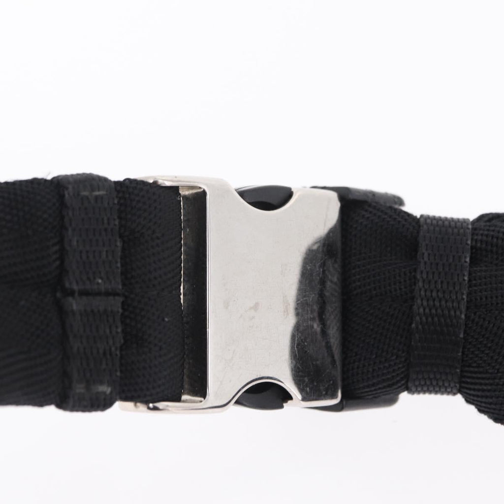 PRADA Waist bag Nylon Black Silver Auth hk4226