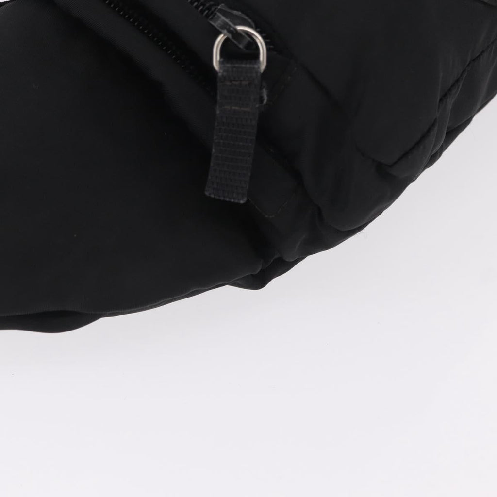 PRADA Waist bag Nylon Black Silver Auth hk4226