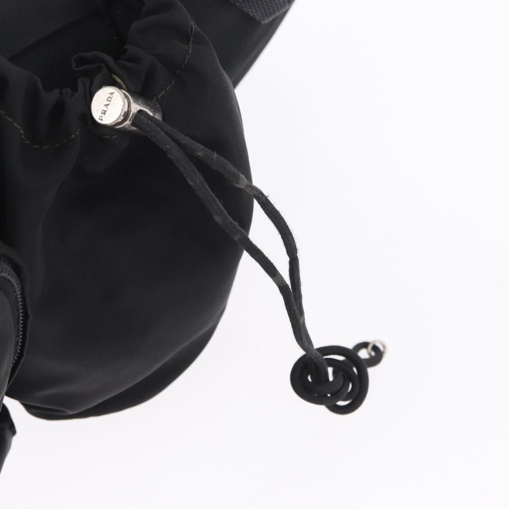 PRADA Waist bag Nylon Black Silver Auth hk4226