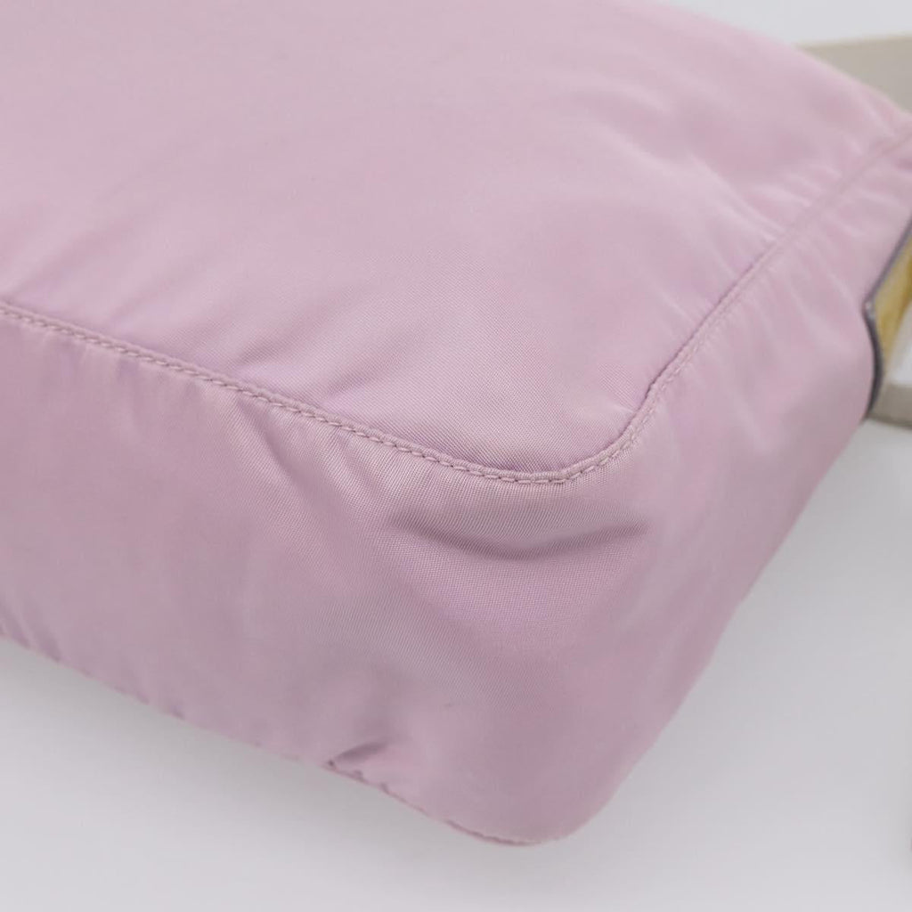 PRADA Shoulder Bag Nylon Pink Silver Auth hk4231