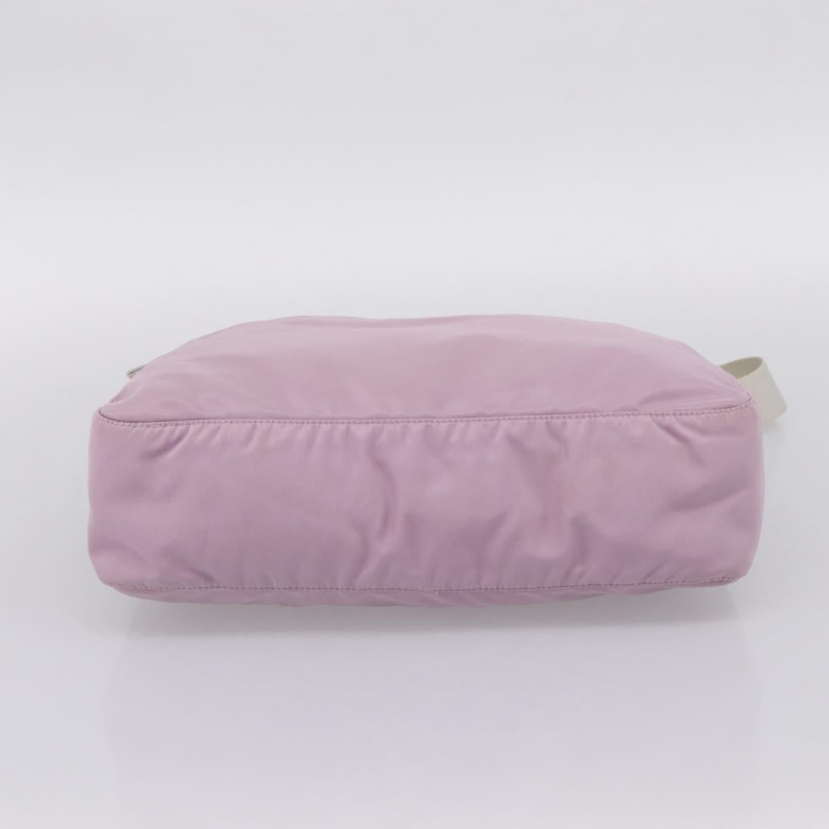 PRADA Shoulder Bag Nylon Pink Silver Auth hk4231