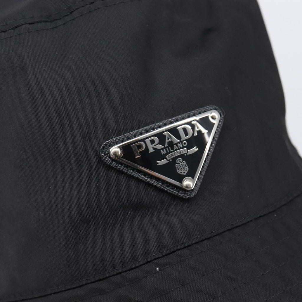 PRADA Bucket Hat Nylon L Black Auth hk4232V