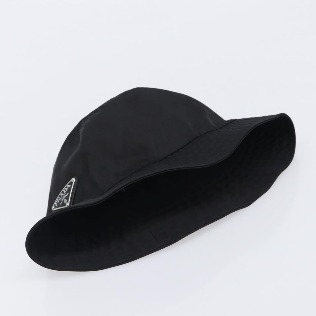 PRADA Bucket Hat Nylon L Black Auth hk4232V
