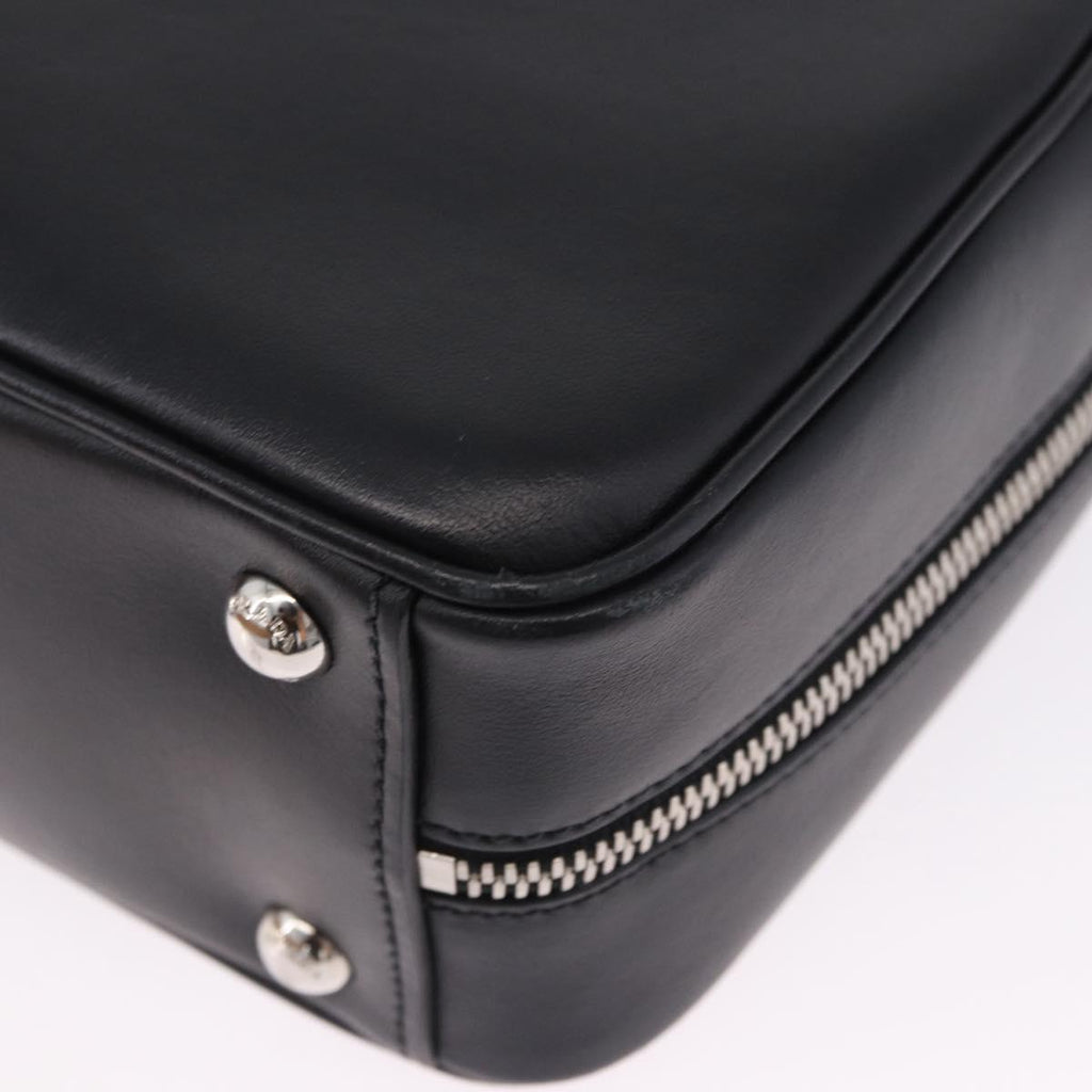 PRADA Hand Bag Leather 2way Black Silver Auth ka5717M