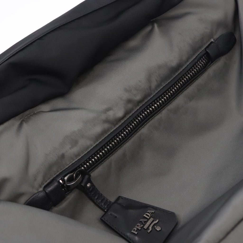 PRADA Hand Bag Nylon Gray Silver Auth ka6185A