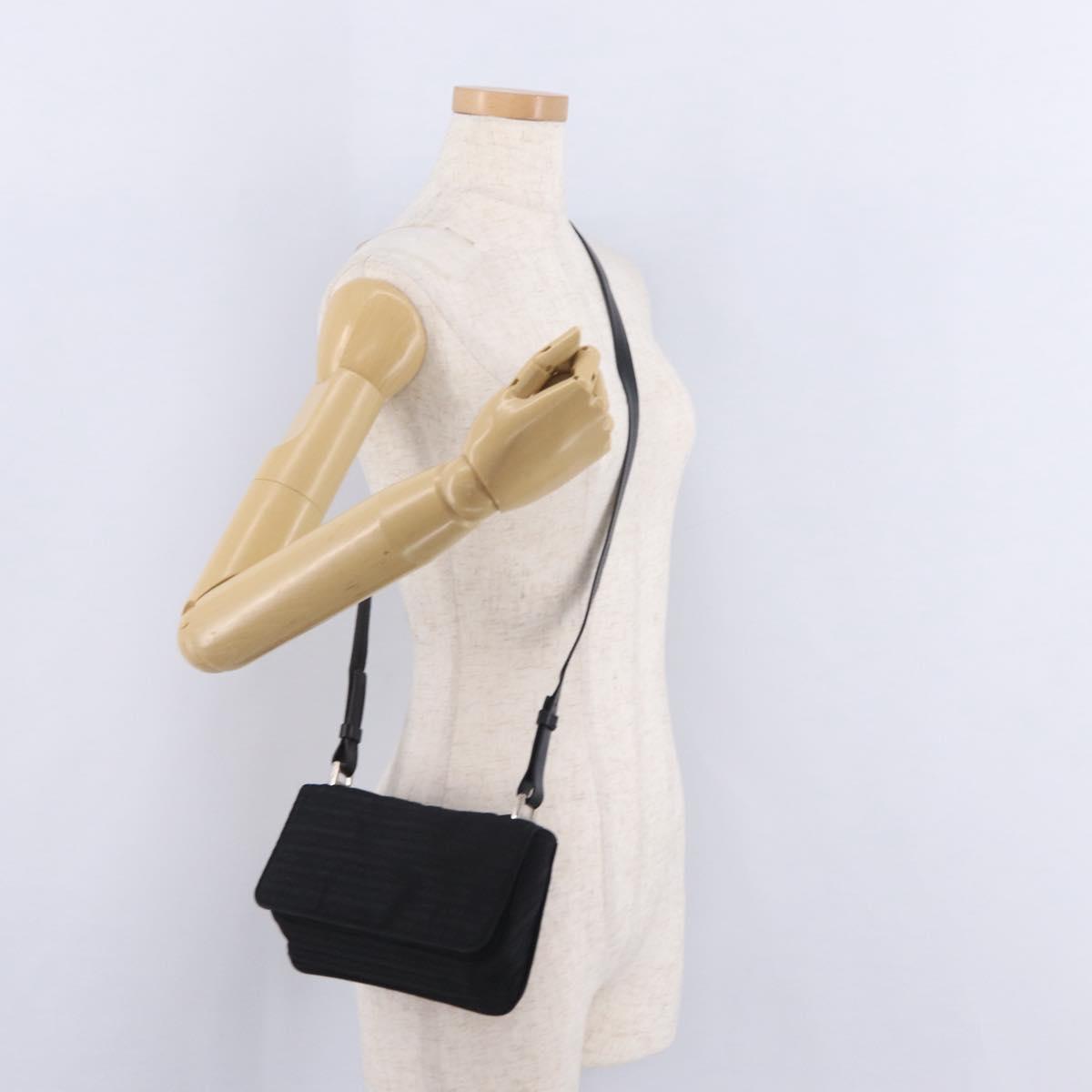 PRADA Shoulder Bag Nylon Black Silver Auth ka6507