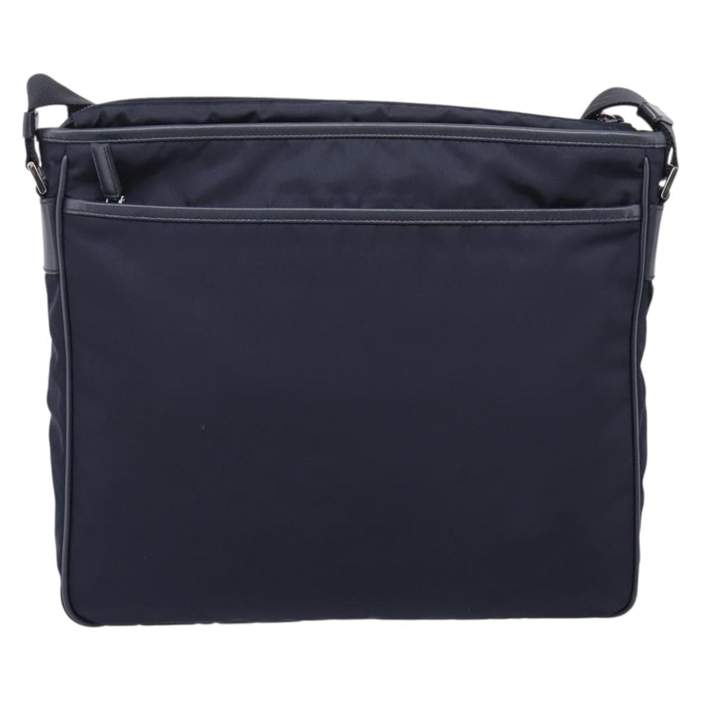 PRADA Shoulder Bag Nylon Navy Silver Auth ka6668A