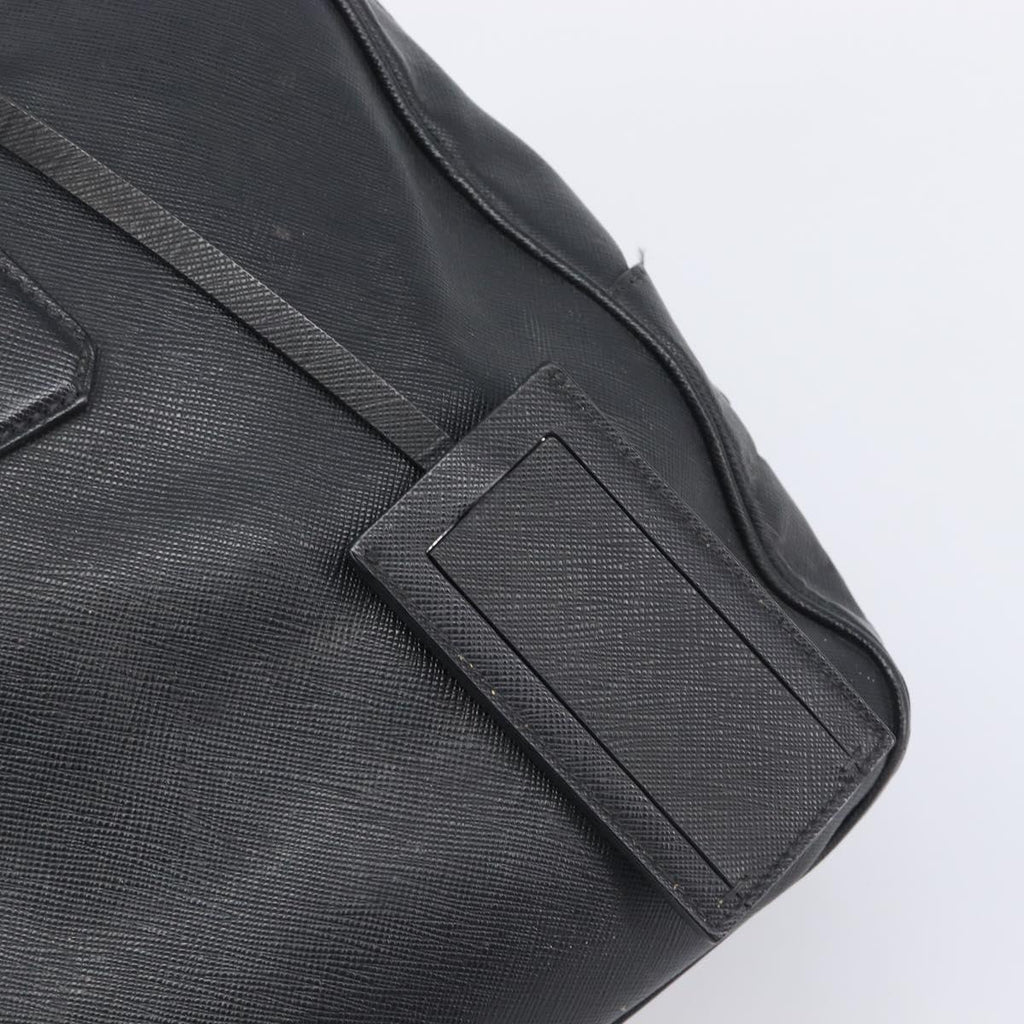 PRADA Hand Bag Saffiano leather Black Silver Auth ka6744