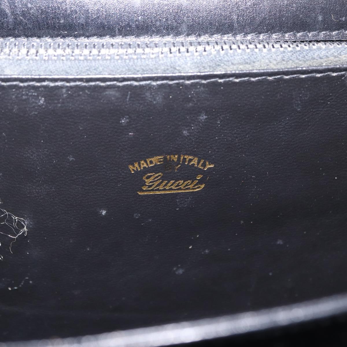 GUCCI Interlocking Shoulder Bag Leather Black Gold Auth ka6844