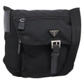 PRADA Shoulder Bag Nylon Black Silver Auth ki6826