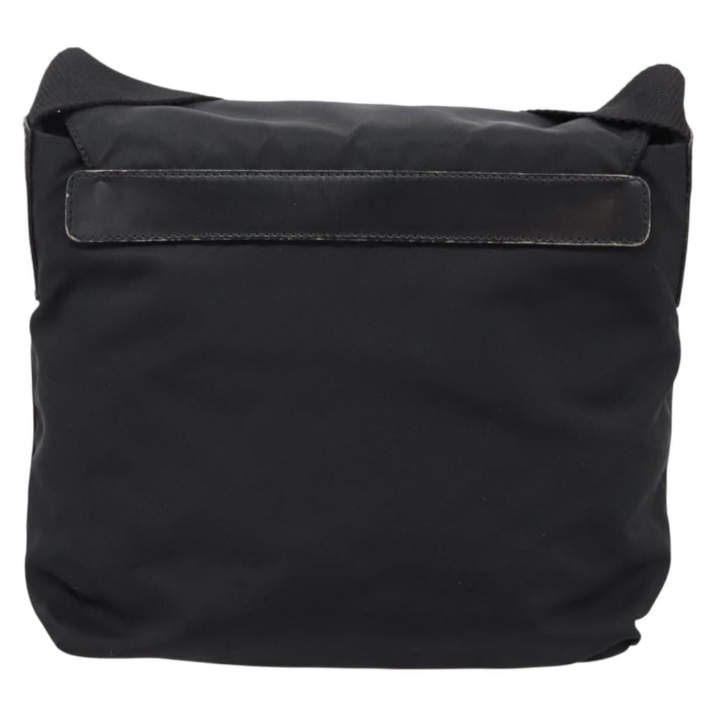 PRADA Shoulder Bag Nylon Black Silver Auth ki6826