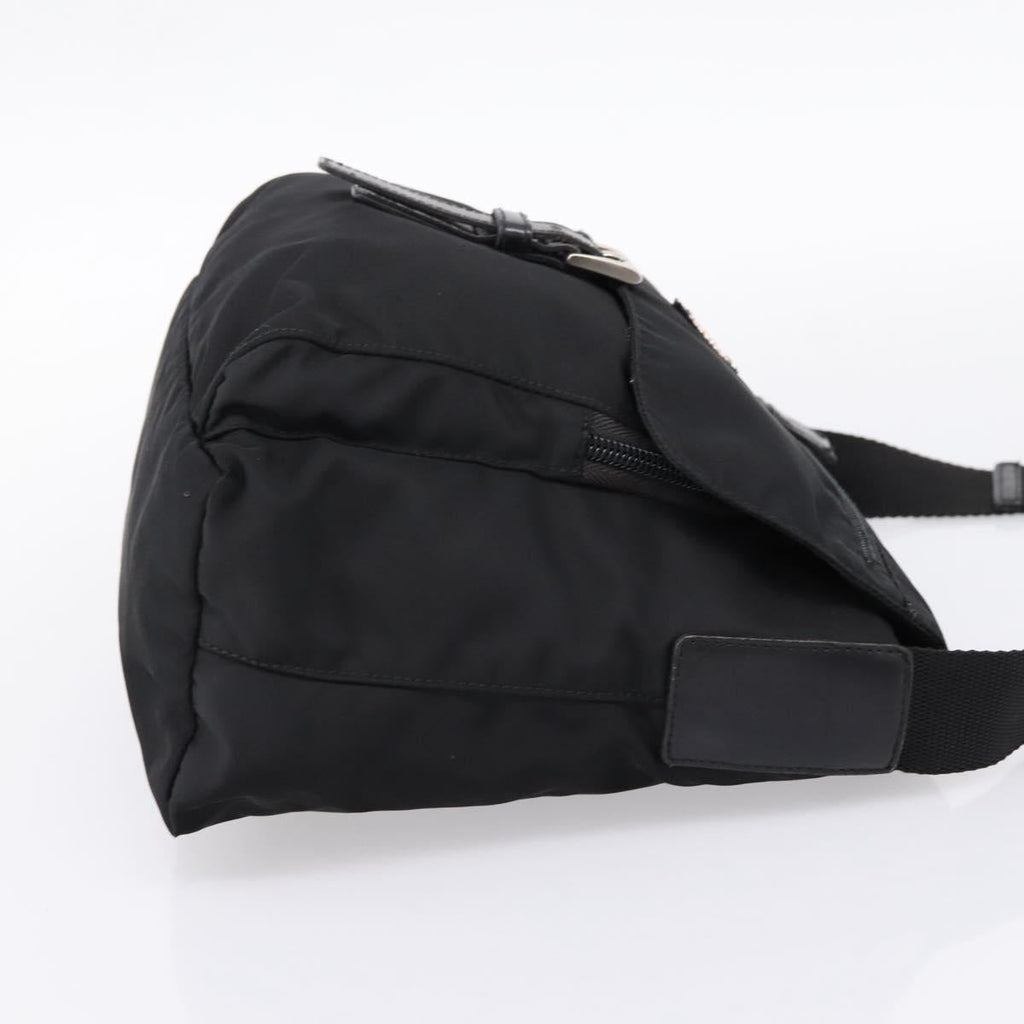 PRADA Shoulder Bag Nylon Black Silver Auth ki6826