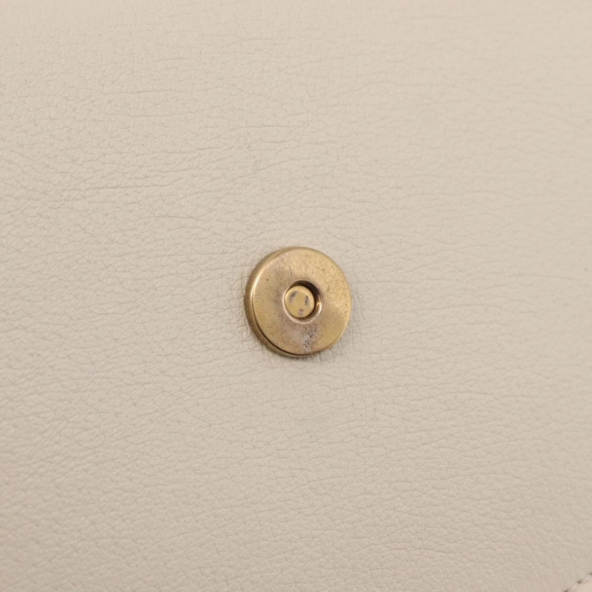 GUCCI Sherry Line Shoulder Bag Leather Ivory Gold Auth LN236V