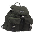 PRADA Backpack Nylon Khaki Silver Auth mr2957