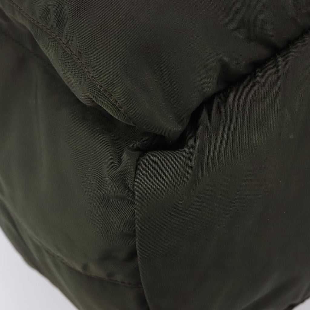 PRADA Backpack Nylon Khaki Silver Auth mr2957