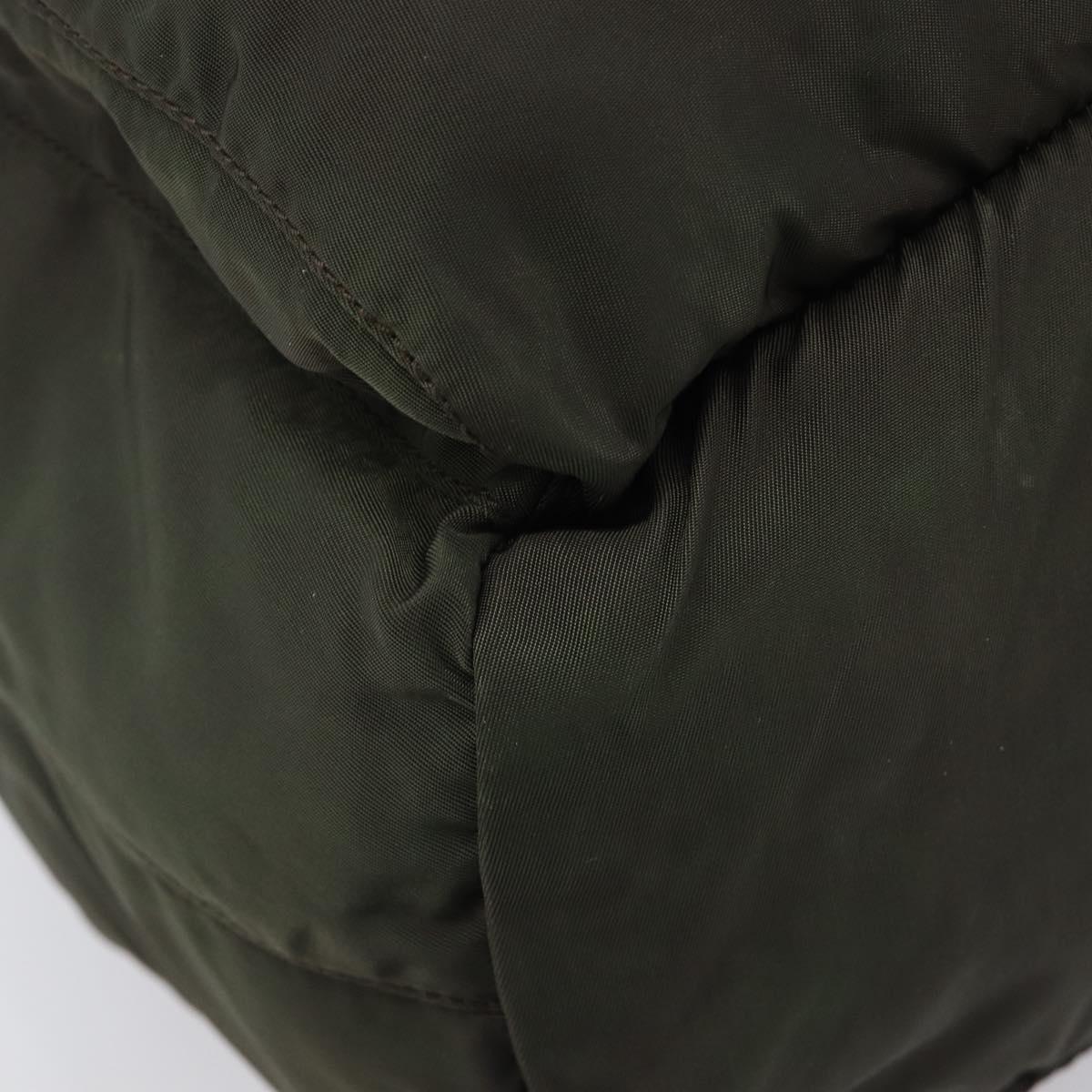 PRADA Backpack Nylon Khaki Silver Auth mr2957