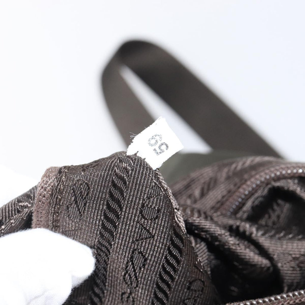 PRADA Backpack Nylon Khaki Silver Auth mr2957