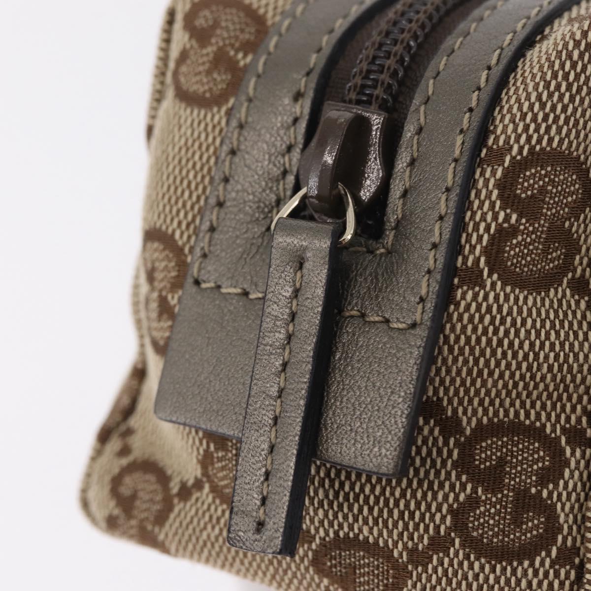 GUCCI GG Canvas Pouch Beige Gold 29596 Auth mr3179A