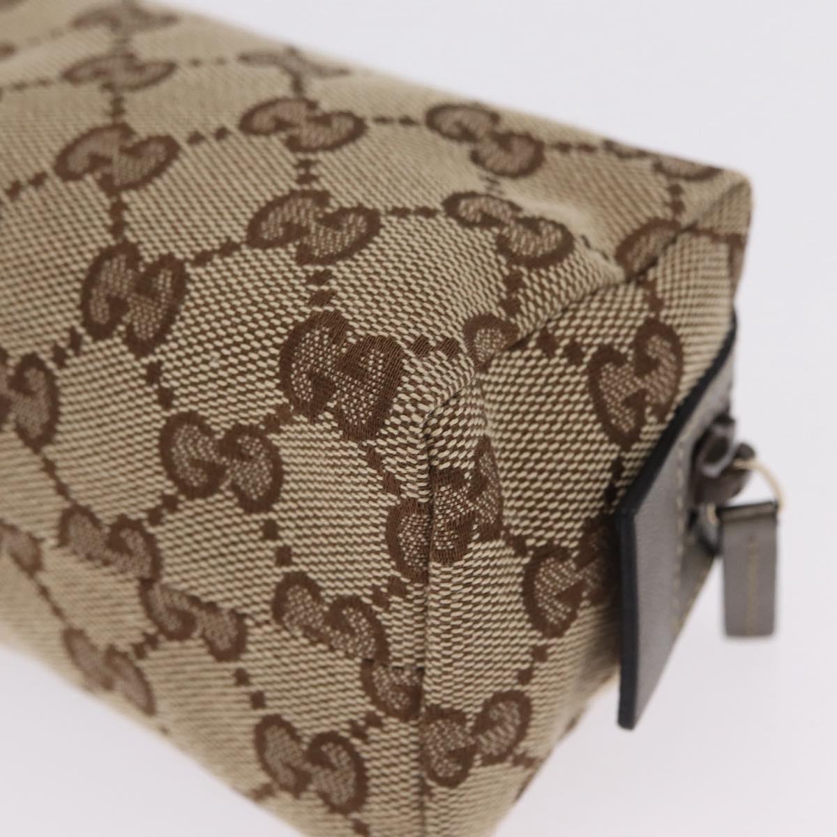 GUCCI GG Canvas Pouch Beige Gold 29596 Auth mr3179A