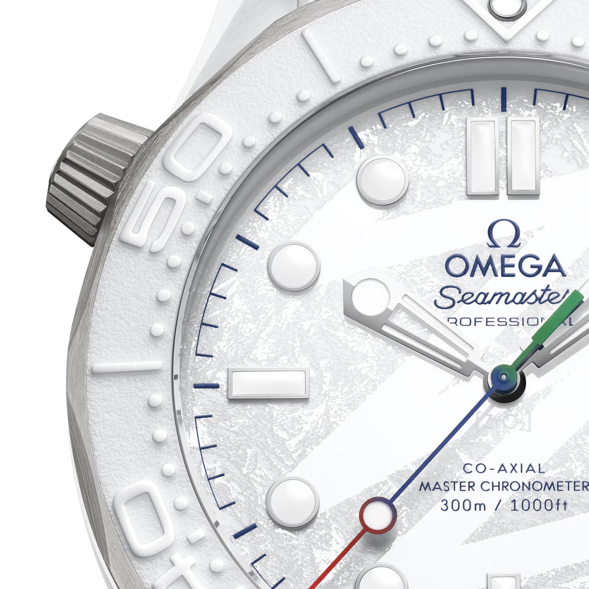 Seamaster Diver 300M Paralympic Milano Cortina 2026 43.5mm - White on Rubber Strap