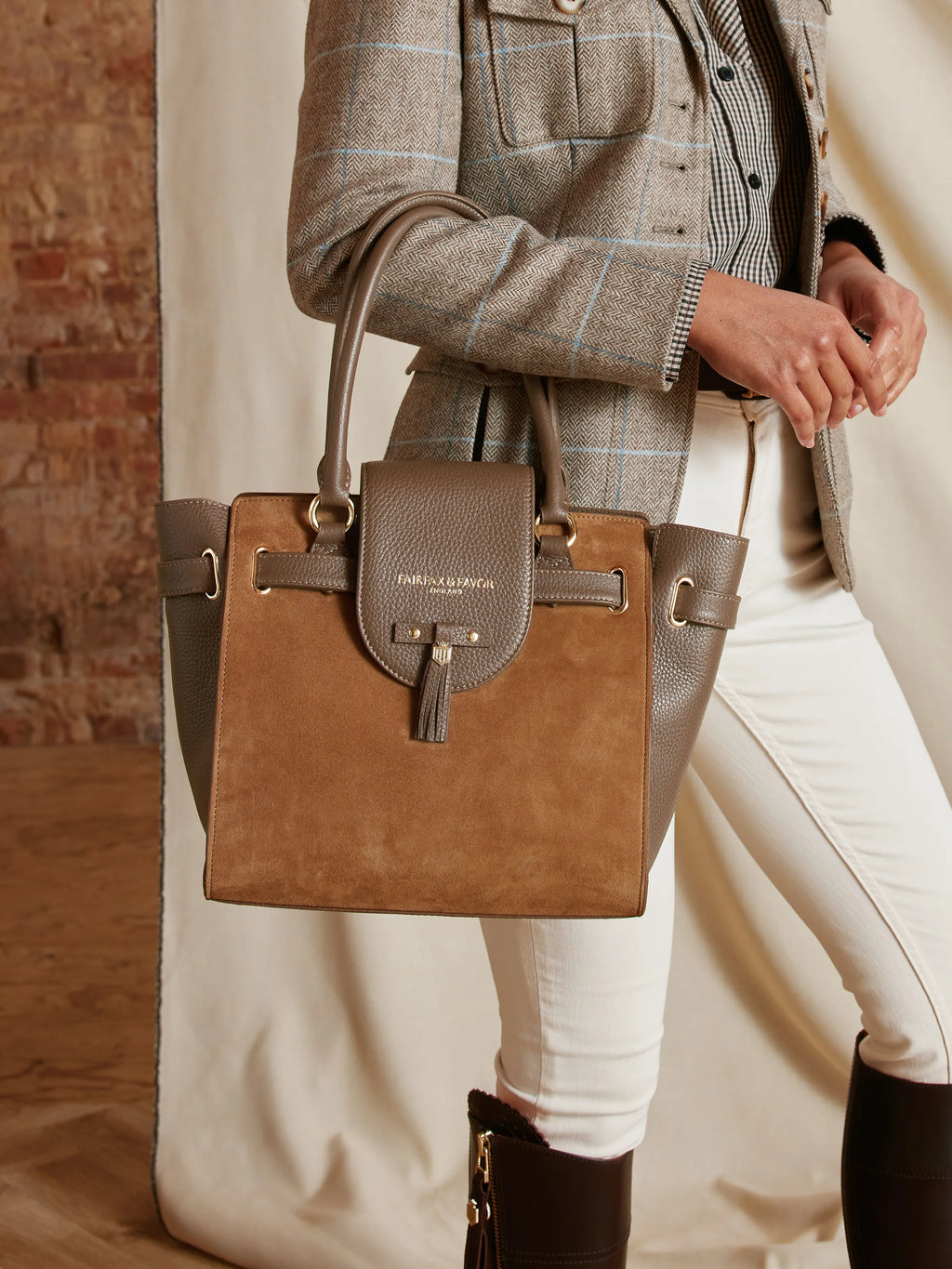Windsor Tote - Tan Suede